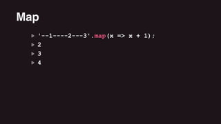 '--1----2---3'.map(x => x + 1);
2
3
4
Map
 