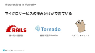?2018 Wantedly, Inc.
ޥ`ӥΗ߷֤ǤƤ
Microservices in Wantedly
Ĥxk֫ Cеѧϵ`Щ` ϥѥե`ޥ
 