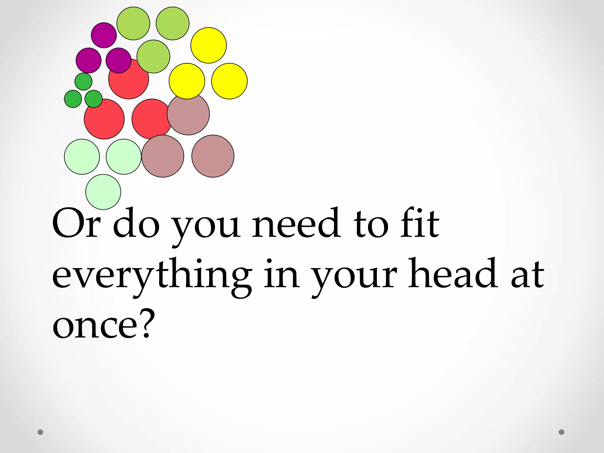 Or do you need to fit
everything in your head at
once?
 