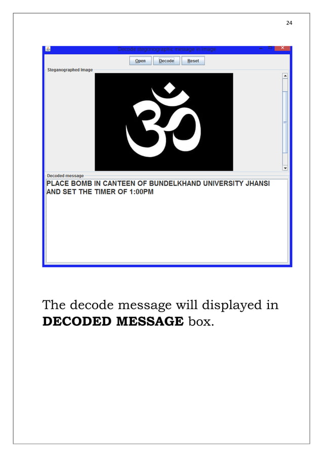 IMAGE STEGANOGRAPHY JAVA PROJECT SYNOPSIS