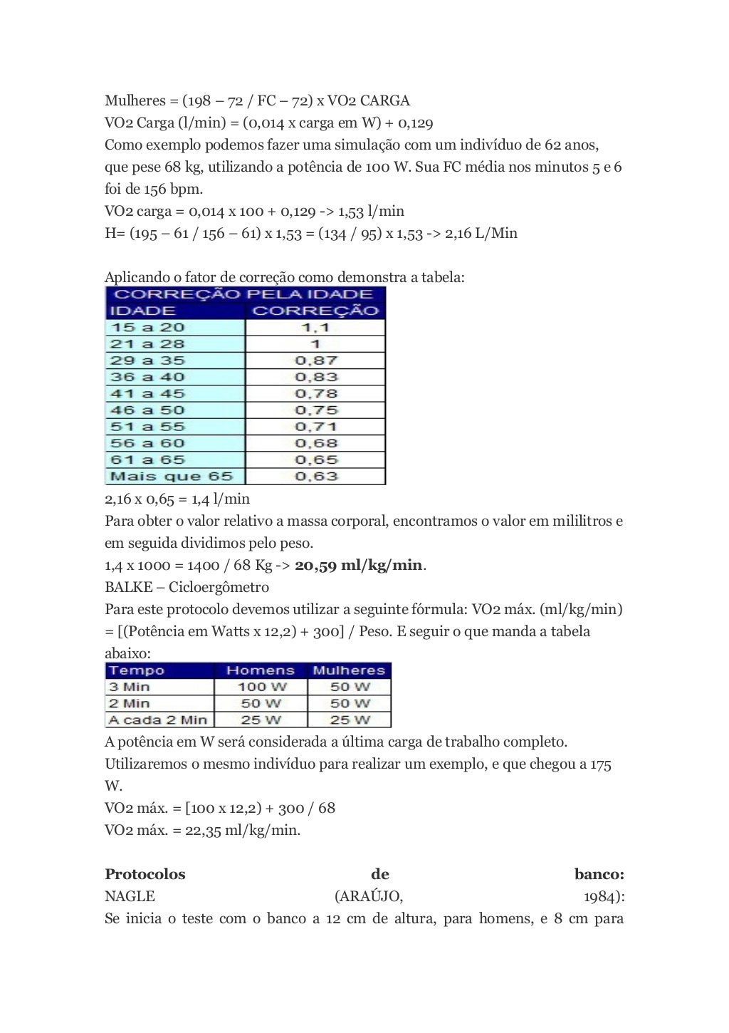 PROTOCOLO DE AVALIAÇÃO FÍSICA: YO YO TESTE (VO2 MAX) APLICADOS NO FU…