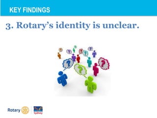 KEY FINDINGS
3. Rotary’s identity is unclear.
 