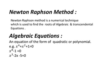 newton raphson method | PPTX | Physics | Science