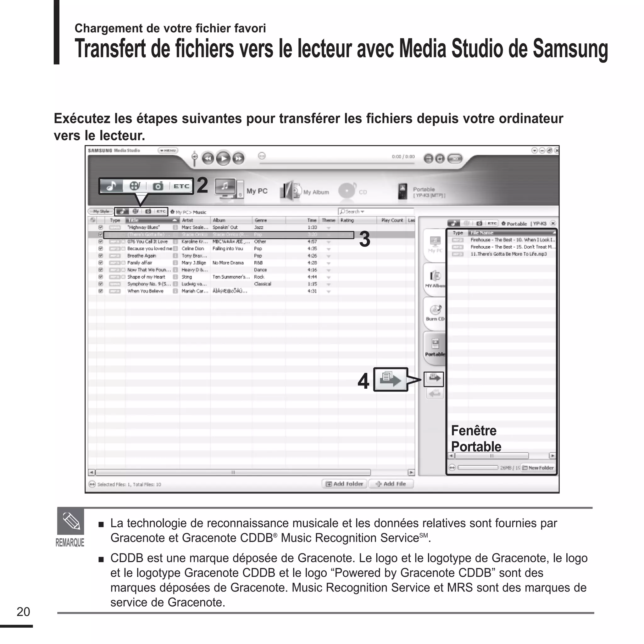le manuel de Samsung K3 lecteur mp3!