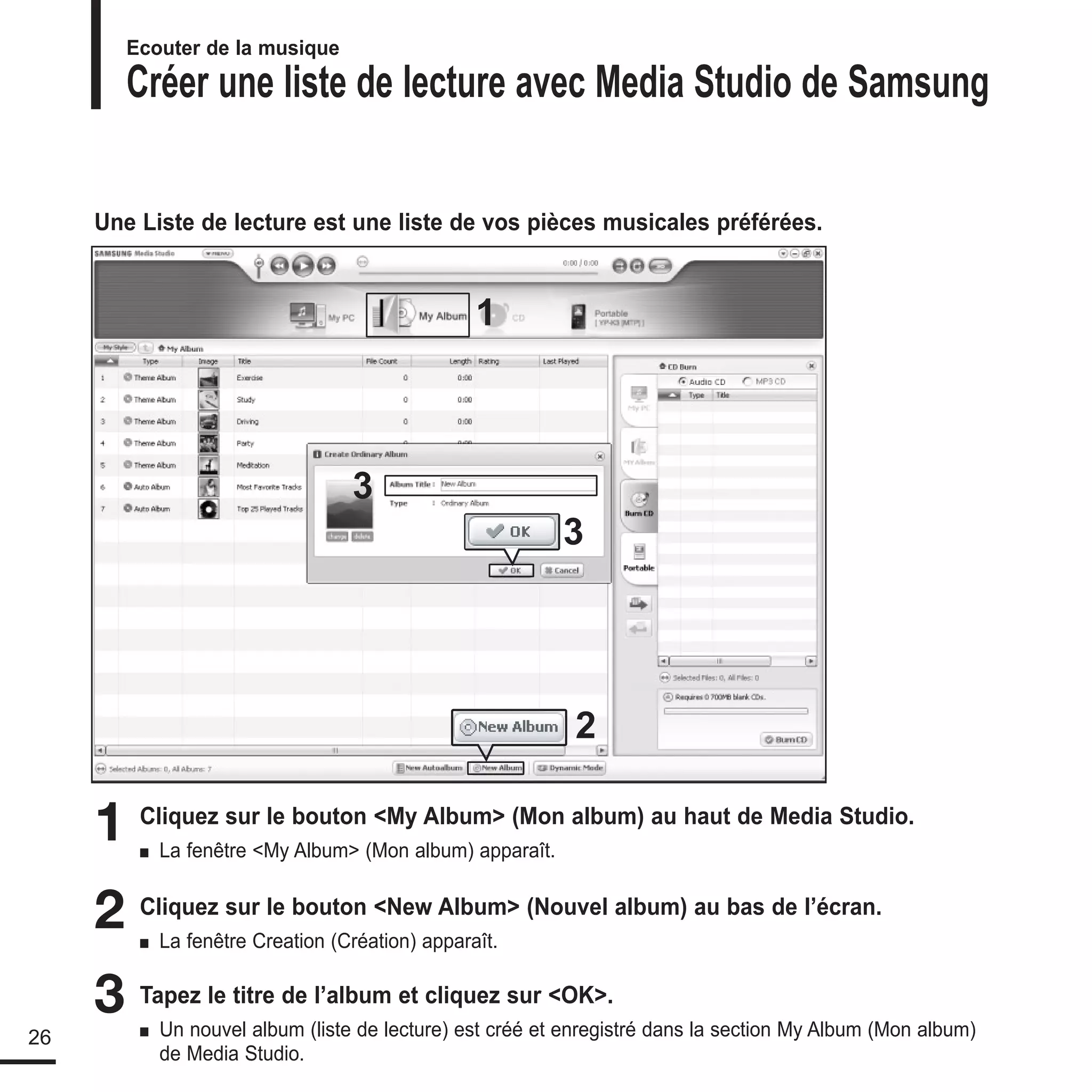 le manuel de Samsung K3 lecteur mp3!