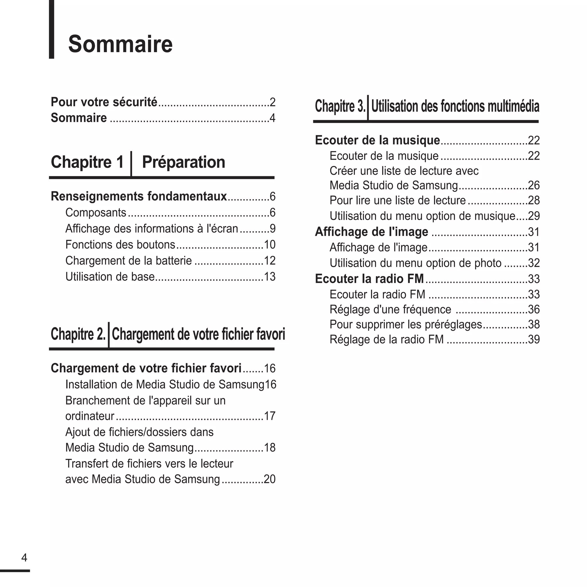 le manuel de Samsung K3 lecteur mp3!