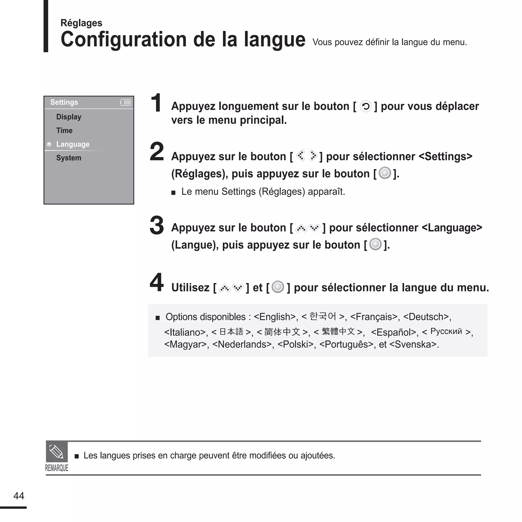 le manuel de Samsung K3 lecteur mp3!