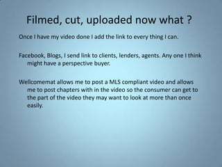 3/29/201056Video Camera options  1. Flip2. Phone3. Point and shoot camera with video4. Hi def personal camera5. Hire a Videographer