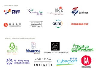OUR CLIENTS - LOCAL
MENTOR / TRAIN STARTUPS & ACCELERATORS:
 