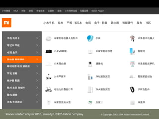 Xiaomi started only in 2010, already US$25 billion company ? Copyright 2002-2019 Kaizor Innovation Limited.
 