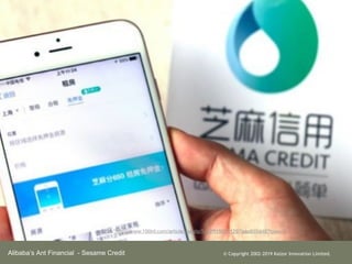 Alibabas Ant Financial - Sesame Credit ? Copyright 2002-2019 Kaizor Innovation Limited.
source: http://www.100rd.com/article/details/5cc2?195541297aaa835d48?type=3
 
