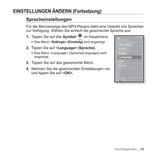 YP-P2 Samsung Handbuch