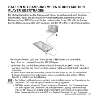 YP-P2 Samsung Handbuch