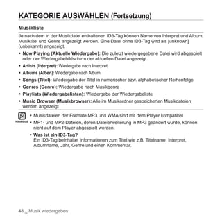 YP-P2 Samsung Handbuch