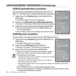 YP-P2 Samsung Handbuch