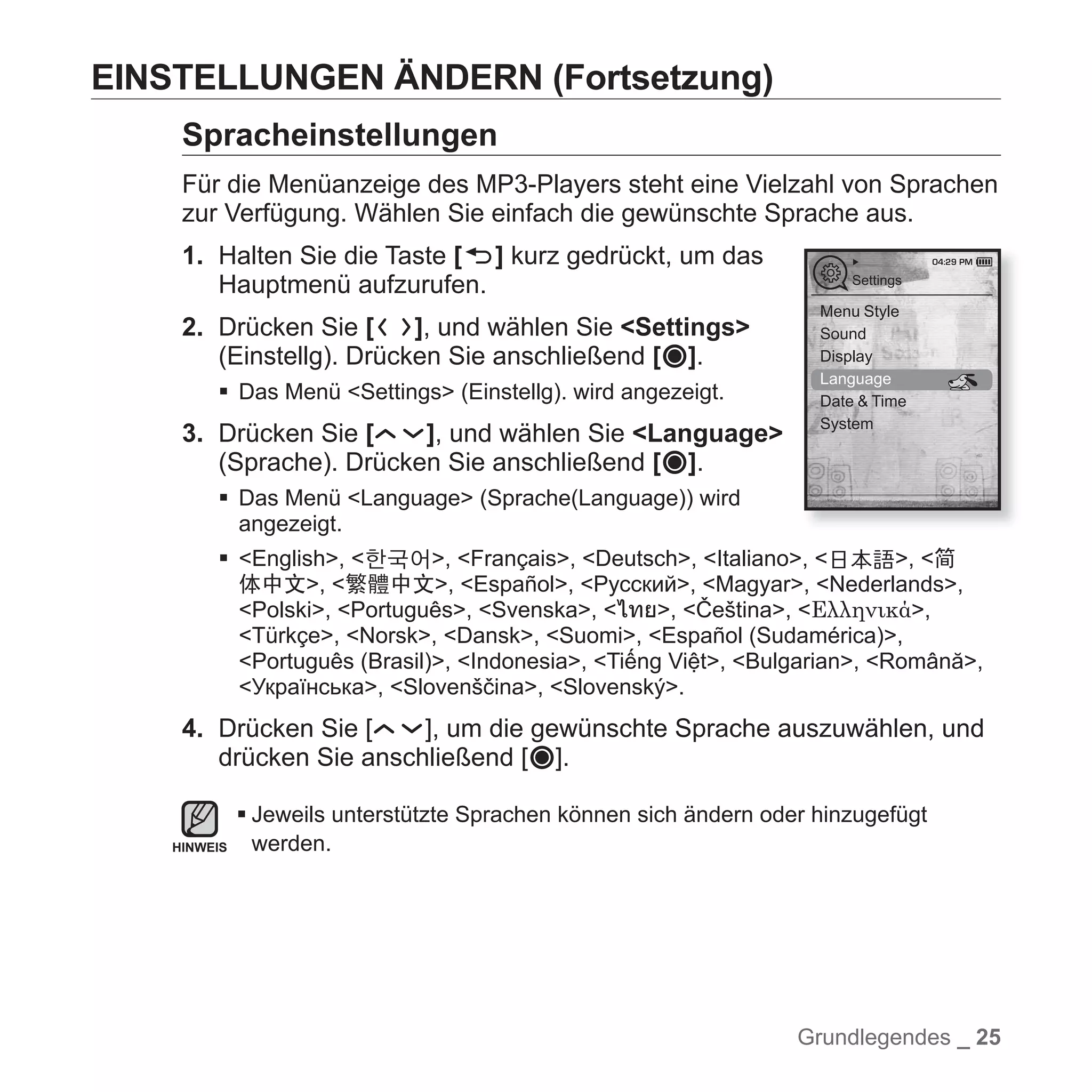 YP-T10 BENUTZERHANDBUCH