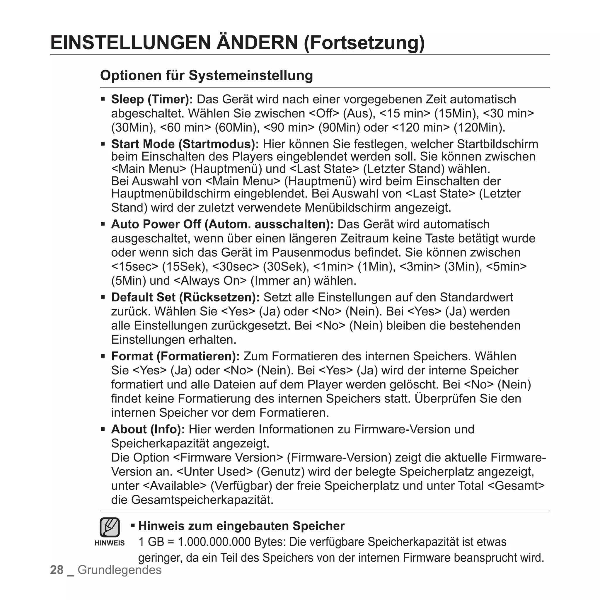 YP-T10 BENUTZERHANDBUCH