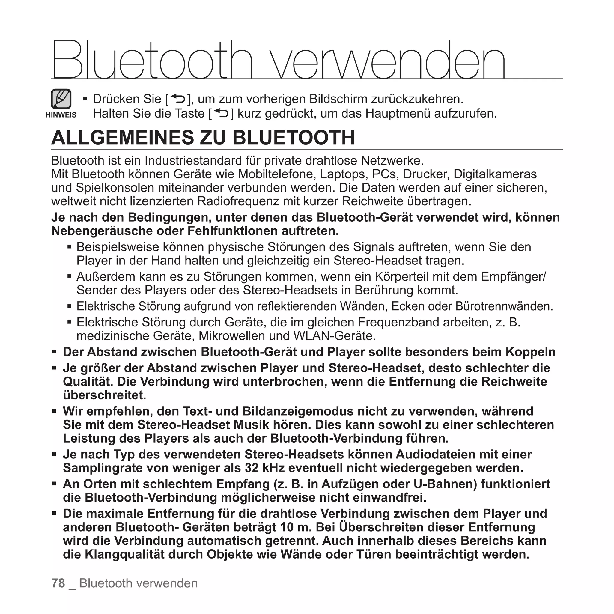YP-T10 BENUTZERHANDBUCH