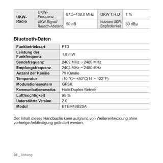 YP-T10 BENUTZERHANDBUCH