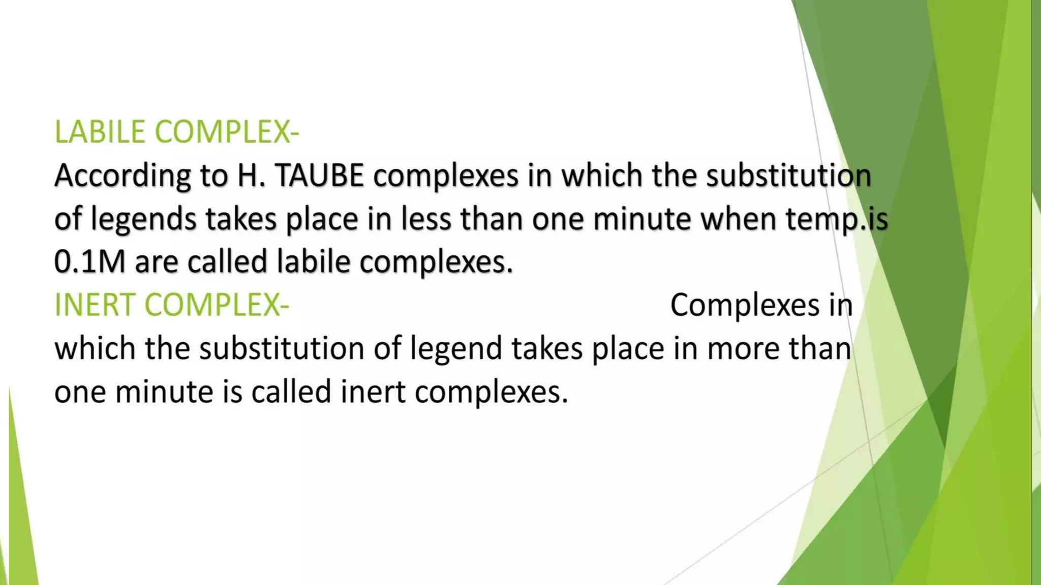 Energy Profile Diagram, Labile and Inert Complexes | PPTX