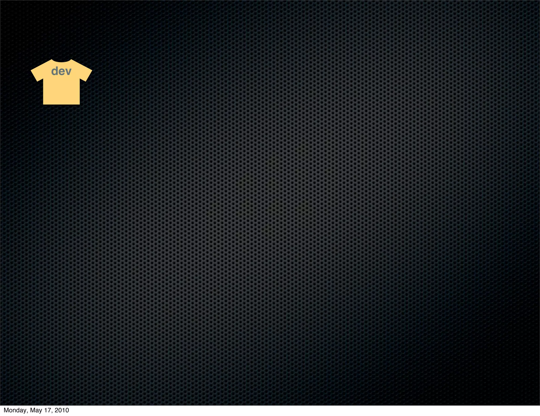 dev




Monday, May 17, 2010
 