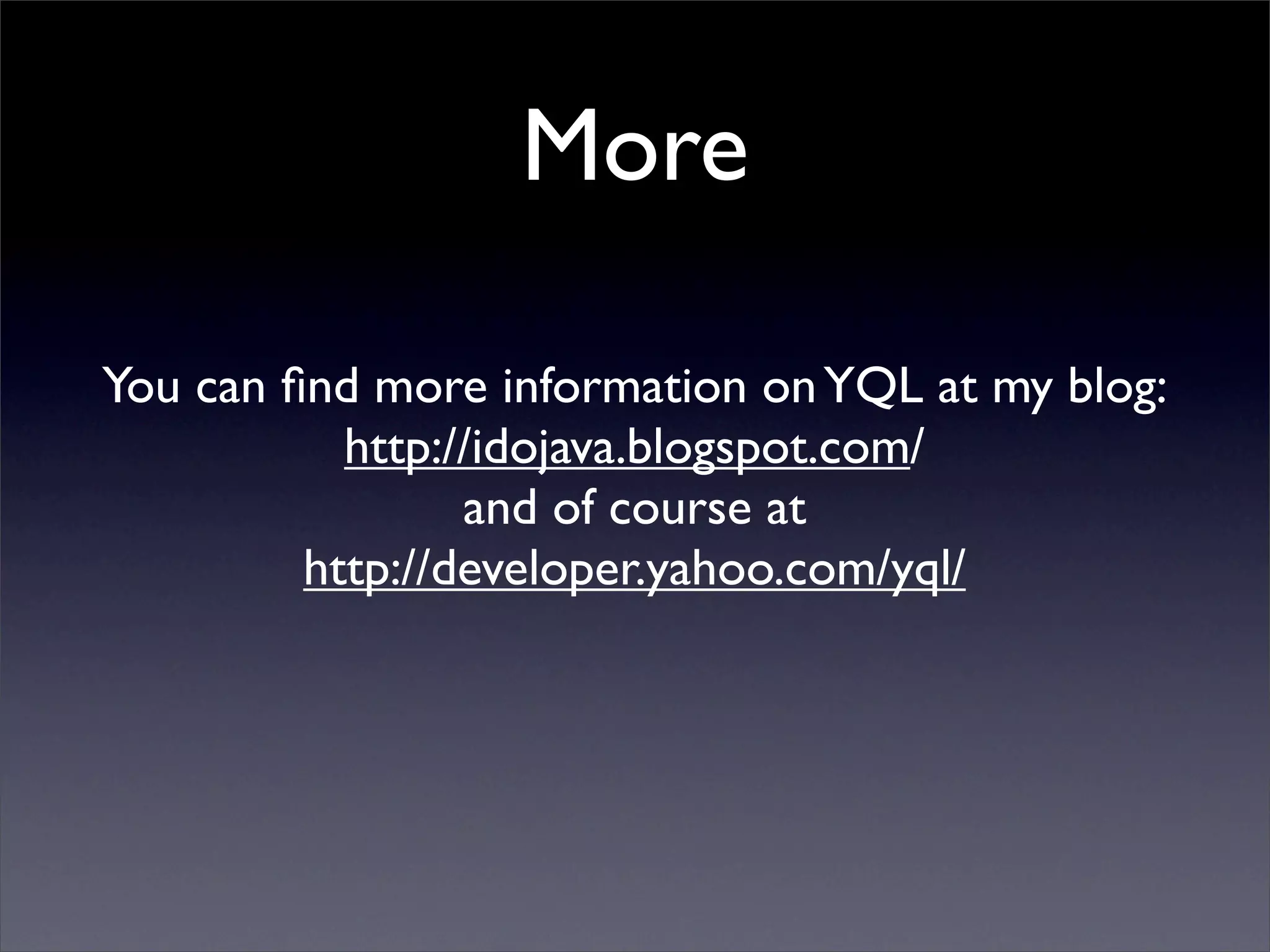 Ido Green - YQL demo