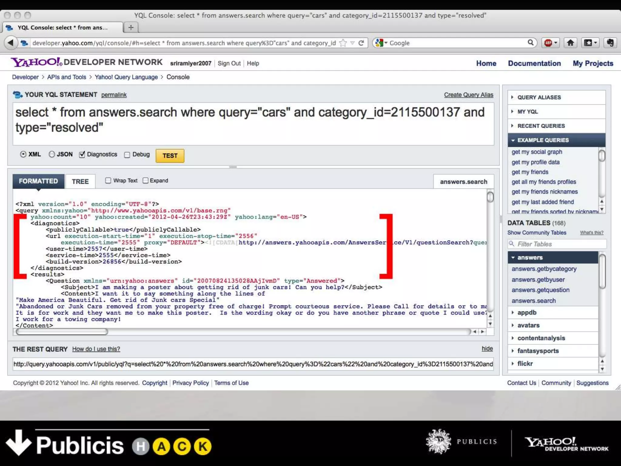 CONSOLE PARAMETERS - DIAGNOSTICS
 