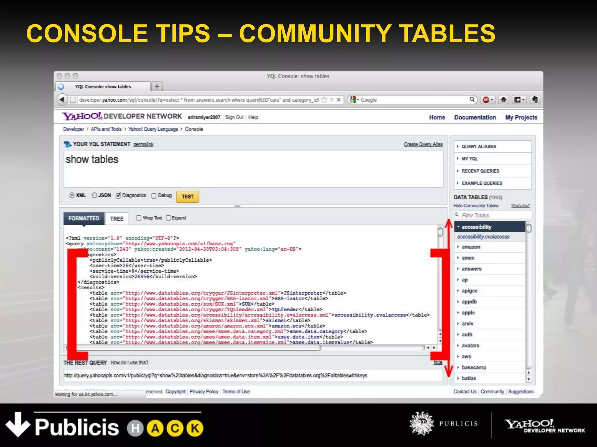 CONSOLE TIPS – COMMUNITY TABLES
 