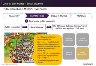 Case 2: Ever Planet – Social distance
Public recognition in MMORPG (Ever Planet)
Parametrize public recognition
the differ...