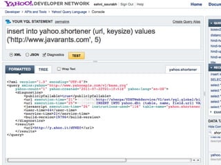 YQL: Hacking on steroids - Yahoo! Open Hack Day 2012