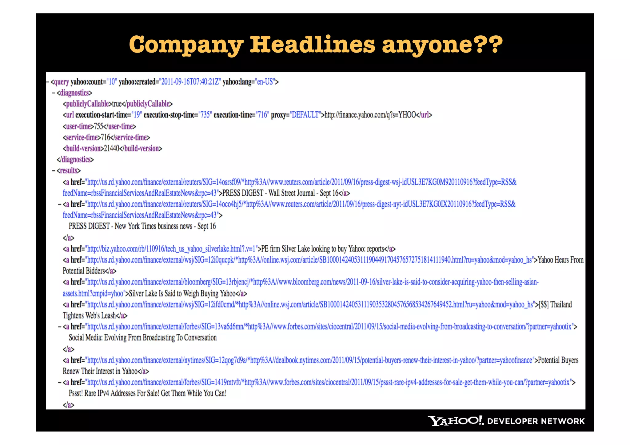 Company Headlines anyone??
 