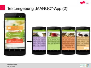1313
Testumgebung „MANGO“-App (2)
08.10.2015
Verena Rexeis
 