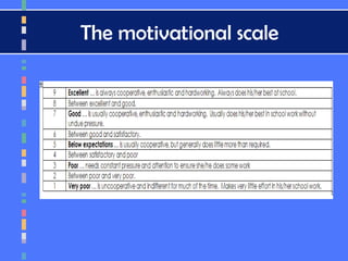 The motivational scale
 