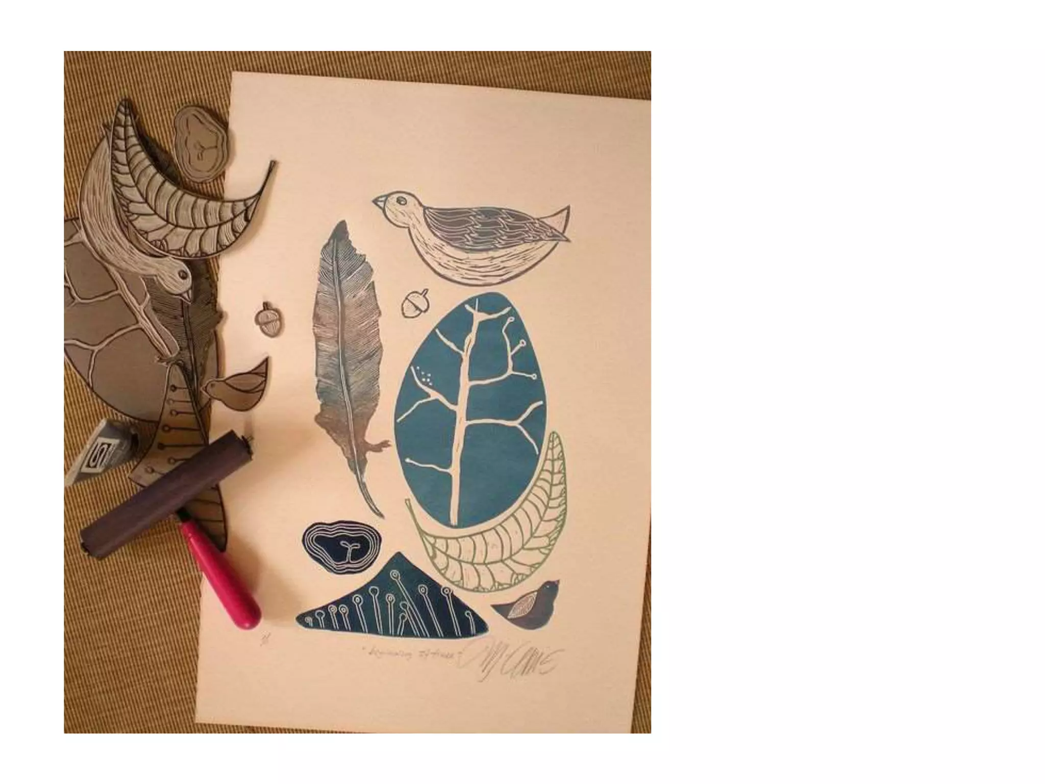 Yr 10 printmaking collections and narratives