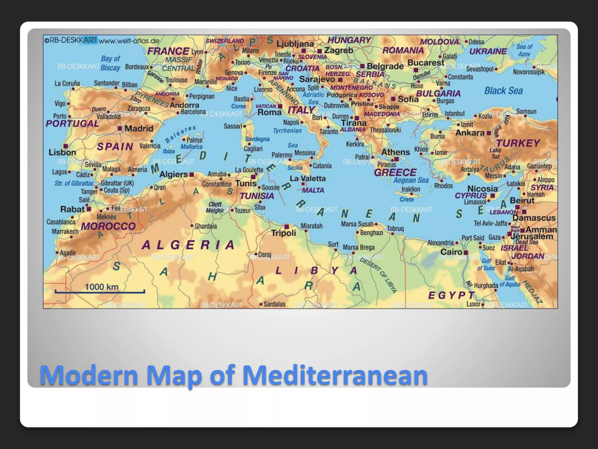 Modern Map of Mediterranean
 