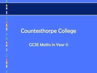 Countesthorpe College
GCSE Maths in Year 11
 