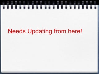 Needs Updating from here!
 