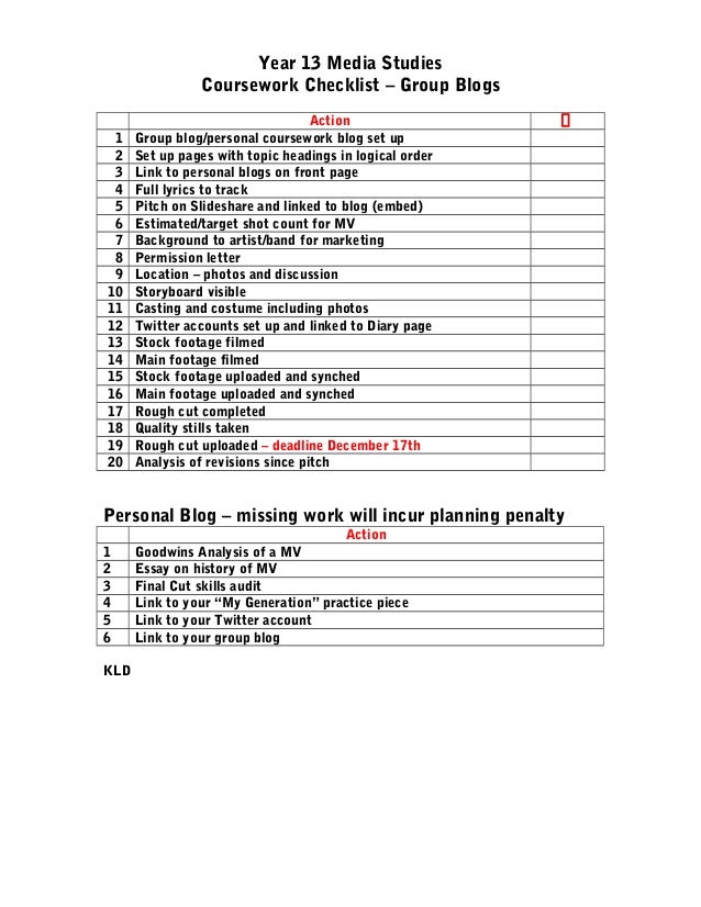 Coursework checklist 07 picture