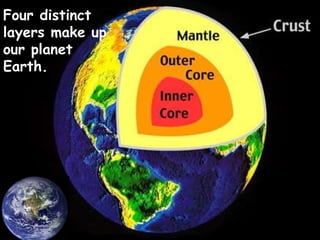 Four distinct layers make up our planet Earth. 