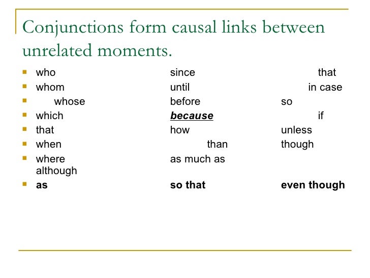 what is a causal conjunction