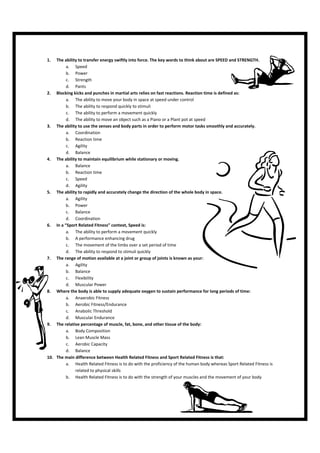 5 components of fitness quiz
