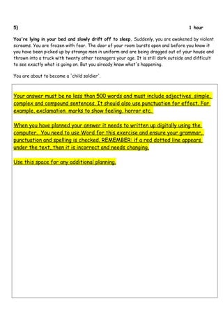 Hunger Games Home Learning Project | DOC