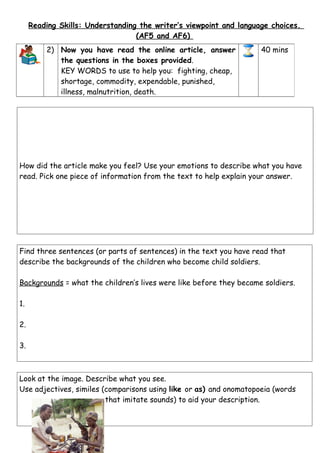Year 9 Hunger Games Home Learning Project | DOC