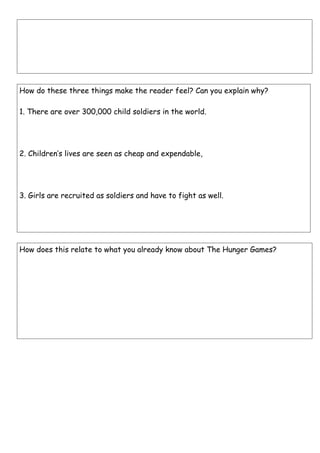 Year 9 Hunger Games Home Learning Project | DOC