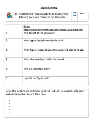 Year 9 Hunger Games Home Learning Project | DOC