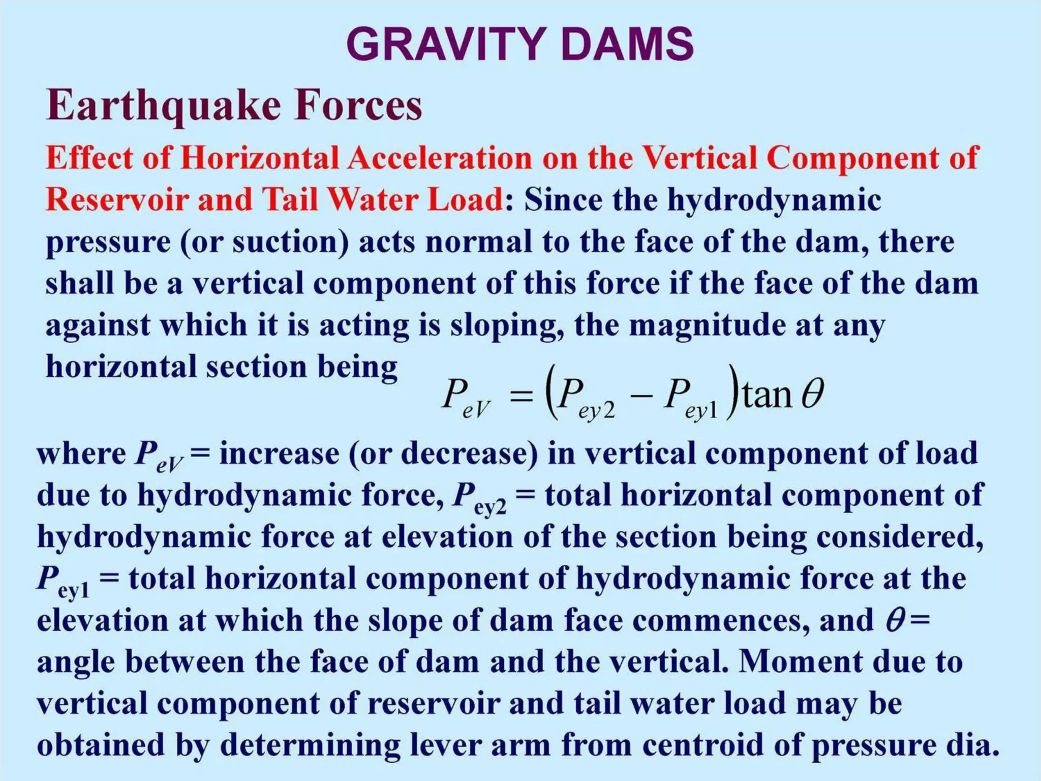 Force acting on gravity dam | PDF
