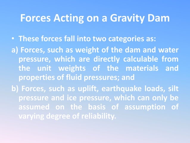 Force acting on gravity dam | PDF | Geology | Science