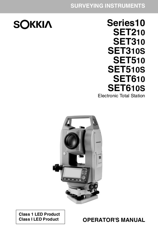 Sokkia Setx10 Instruction Manual