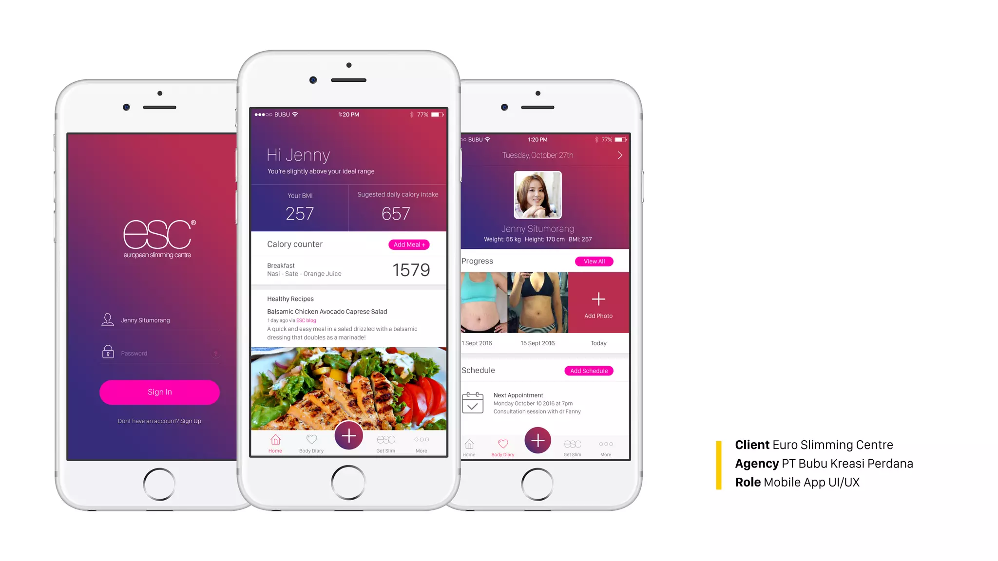 Client Euro Slimming Centre
Agency PT Bubu Kreasi Perdana
Role Mobile App UI/UX
 