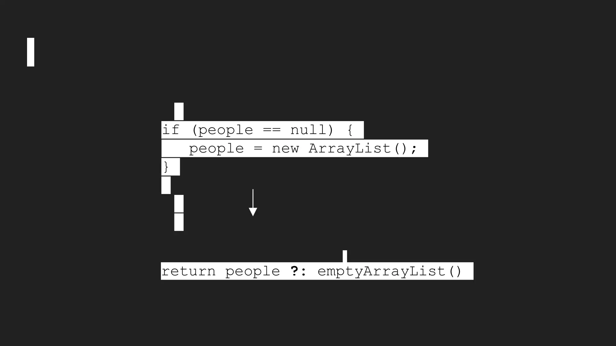 if (people == null) {
people = new ArrayList();
}
return people ?: emptyArrayList()
 